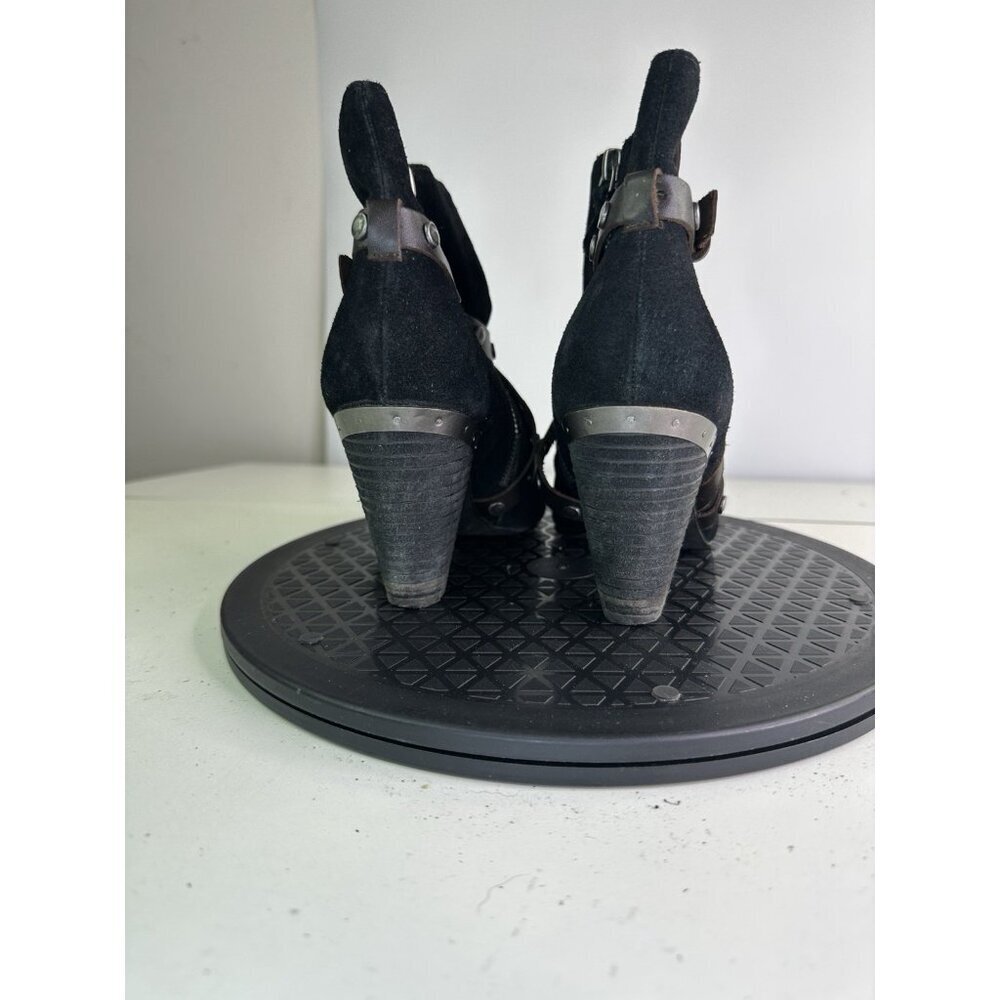 Mia Limited Edition Black Leather Studded Jeweled Ankle Boots Women’s Size 9M - Picture 6 of 10